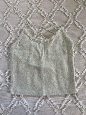 American Eagle Gray Cropped Tank Top
